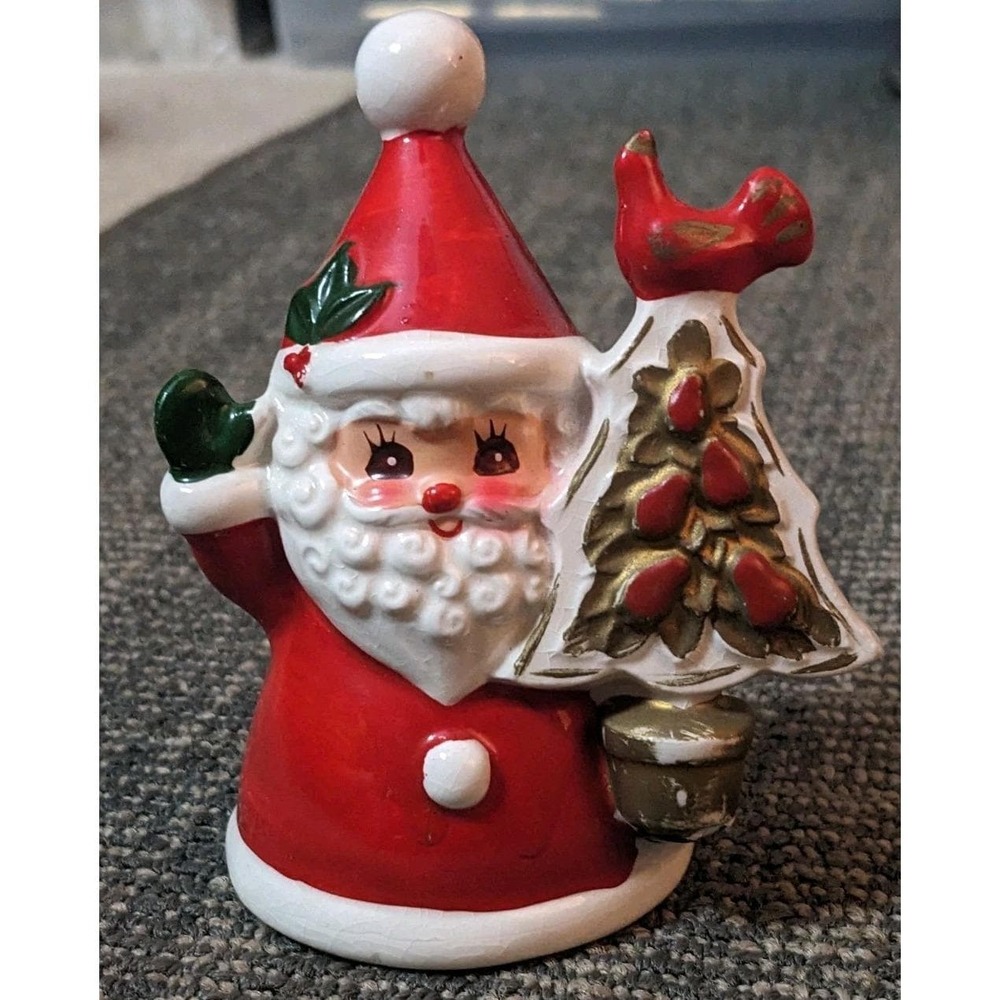Vintage Napcoware Santa With Partridge In Pear Tree Christmas Napco NO Clapper - Picture 9 of 9